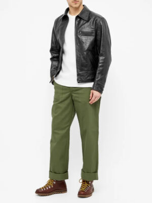 Men Undercover Leather Jacket - Mauve Tree