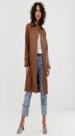 Women Brown Leather Trench