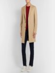 Men Khaki Brown Wool Coat