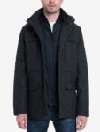 Men Black Utility Coat
