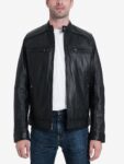 Men Ink Black Biker Leather Jacket
