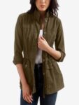 Women Green Cotton Jacket