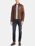 Men Bison Brown Leather Jacket