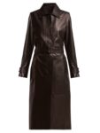 Women Dark Brown Leather Trench