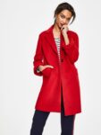 Women Rose Red Long Coat