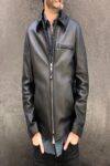 Men Black Waxy Leather Jacket