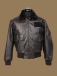 Men Brown Airforce Leather Jacket