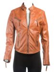Women Caramel Leather Jacket