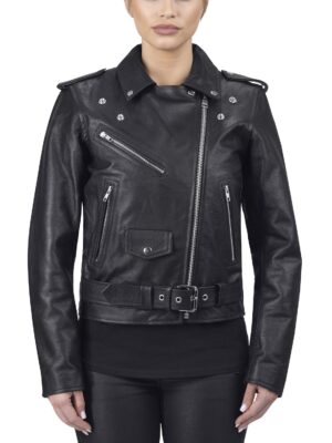 Women Black Motorcycle Jacket