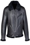 Men Shearling Black Biker Jacket