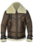 Men Brown B3 Aviator Shearling Jacket