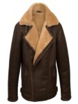 Men Brown Pilot Shearling Jacket