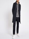 Men Navy Blue Overcoat