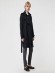 Men Rich Black Wool Trench