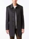Men Grey Wood Overcoat