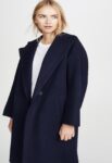 Women Space Blue Wool Trench