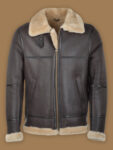 Men Dark Brown RAF Shearling Jacket