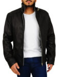 Pitch Black Slim Fit Leather Jacket