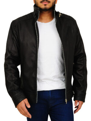Pitch Black Slim Fit Leather Jacket
