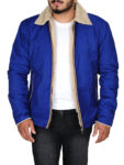 Shearling Collar Blue Jacket