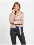 Women Pink Biker Leather Jacket