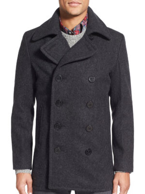 Slim Fit Wool Blend Peacoat