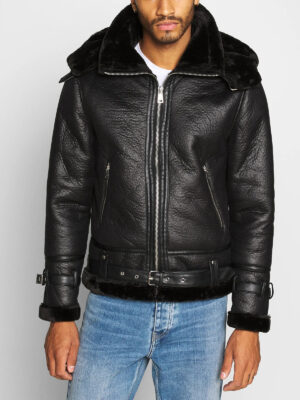 Iconic Black Faux Leather Jacket For Men