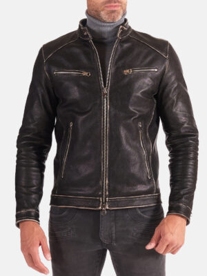 Adjustable Lambskin Leather Biker Jacket