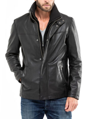 Cow Leather Bomber Jacket For Men
