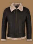 Men Black Sheepskin Jacket