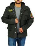 Men Olive Green Cotton Jacket
