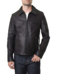 Men's Black Real Leather Rider Jacket - Mauve Tree