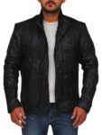 Men Wrinkle Leather Jacket