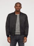 Men Pure Black Varsity Leather Jacket