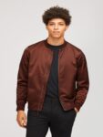 Men Burgundy Red Leather Varsity Jacket