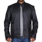 Simple Black Faux Leather Jacket