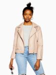 Women Blush Pink Leather Jacket