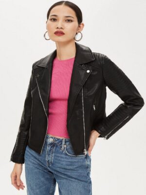 Women Stylish Black Leather Jacket
