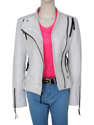 Soft White Women Leather Jacket