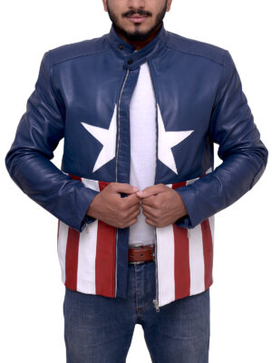 Trendy American Flag Leather Jacket