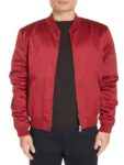 Men Red Varsity Leather Jacket