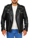 Black Brando Jacket With Epaulets
