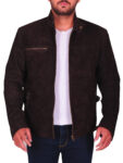 Dark Brown Suede Leather Jacket