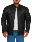Cafe Racer Black Leather Jacket
