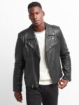 Men True Black Leather Jacket