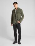 Men Military Green Cotton Jacket