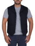 Simple Black Cotton Vest