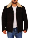 Chestnut Brown Suede Leather Jacket