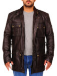 Classic Brown Leather Coat