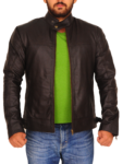 Men Dark Brown Leather Jacket
